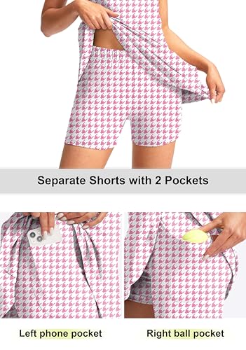 Image of Viodia Women's Tennis Golf Dress with Shorts | Active, Exercise, Workout, Sports, Athletic, Dresses for Women, with Zipper Pockets