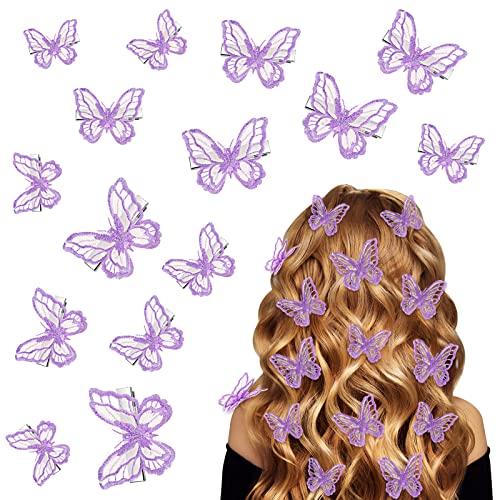 Pinces à cheveux papillon violettes Halloween barrettes fille et femme
