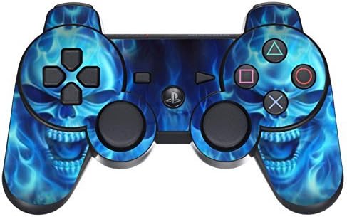 Skin Stickers for Playstation 3 Controller - Vinyl Leather Texture Sticker for DualShock 3 Wireless Game Controllers - Protectors Controller Decal - Blue Daemon [ Controller Not Included ]