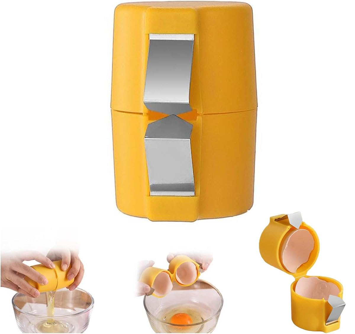 Egg Shell Opener, Egg Cracker Tool for Raw Eggs, Egg Shell Opener for Hard Boiled Eggs, Egg Opener Egg Cracker for Raw Eggs Cracking Tool (yellow)