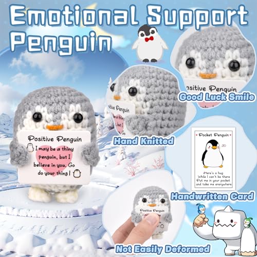 Pipihome Positive Penguin Doll, Christmas Stocking Filler, Women's Pocket Hug Penguin - Image 3