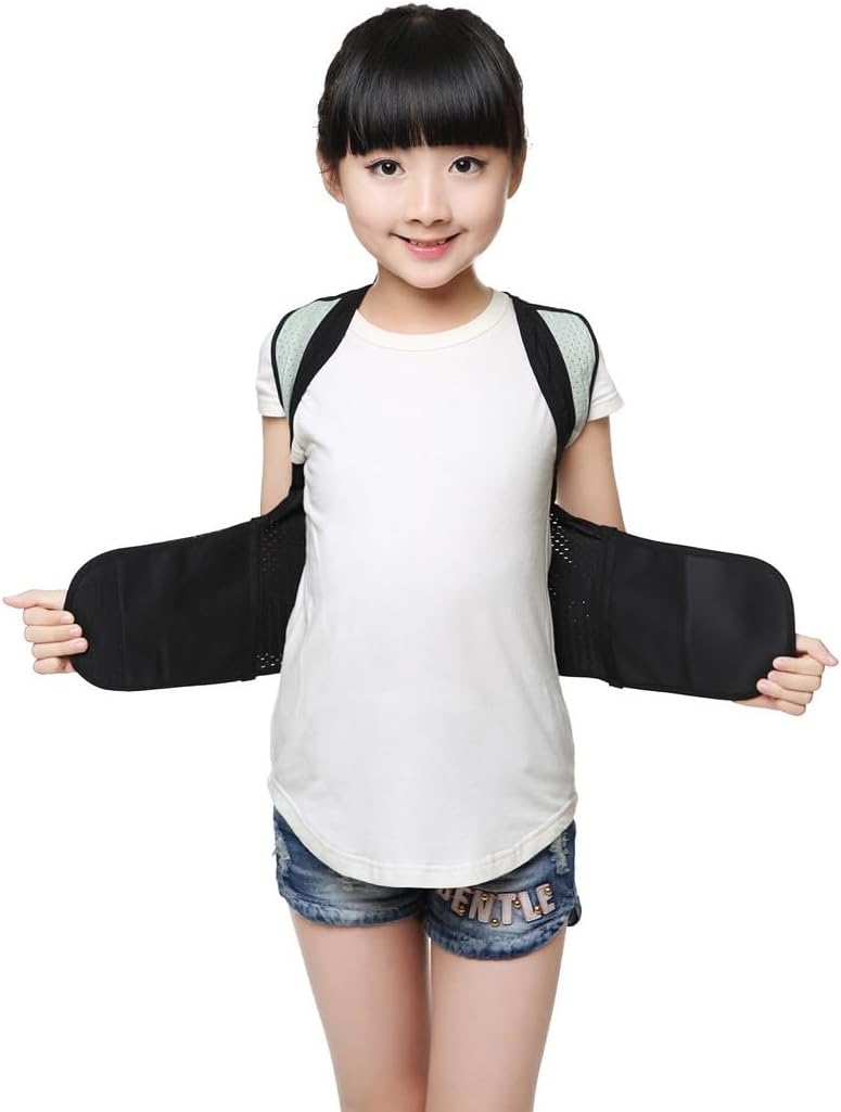 Adjustable Children Posture Corrector Teens Kids Invisible Back Brace Adult Full Back Support Belt Decompression Neck Shoulders Student Scoliosis Hunchback Correction(3X-Large)