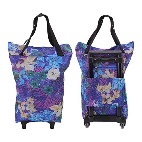 Ejoyous Einkaufswagen, 600D Oxford Tuch Faltbarer Einkaufstasche mit Rollen Einkaufstrolley Handwagen Lebensmittelwagen Teleskopstange für Den Haushalt Outdoor Shopping – Bild 7