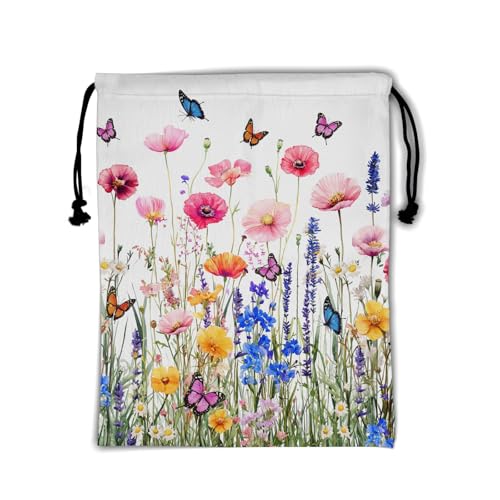 Image of Watercolor Wildflower Gymnastics Grip Bags Gymnast Adjustable Gym String Bag for Women Grips
