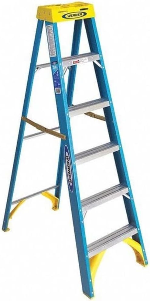 Werner feet, Silver 6004 250-Pound Duty Rating Type I Fiberglass Stepladder, 4-Foot