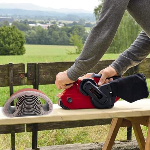 FEIHU Aluminiumoxid-Schleifbänder 15 Stück 75 x 510 mm Schleifband. zum Polieren Metall, Holz.jeweils 3x40/80/120/180/320 Körnung,Schleifpapier für Band-Schleifer/Schleif-Maschinen