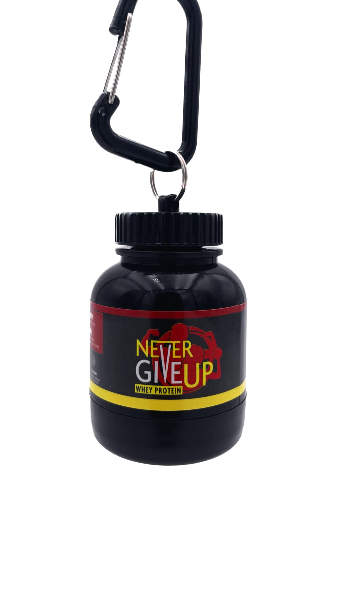 Porta Proteine Never Give Up, Whey in Polvere, Varie Misure, 30 e 60 Grammi di proteine Portatili, per Lui e per lei