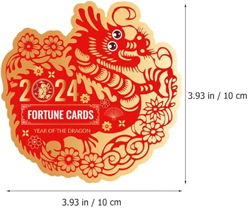 Miniatura 6 de EXCEART Tarjetas de rascar de año nuevo chino 64 tarjetas de la fortuna del año nuevo lunar 2024 para rascar de la suerte de Año Nuevo chino para
