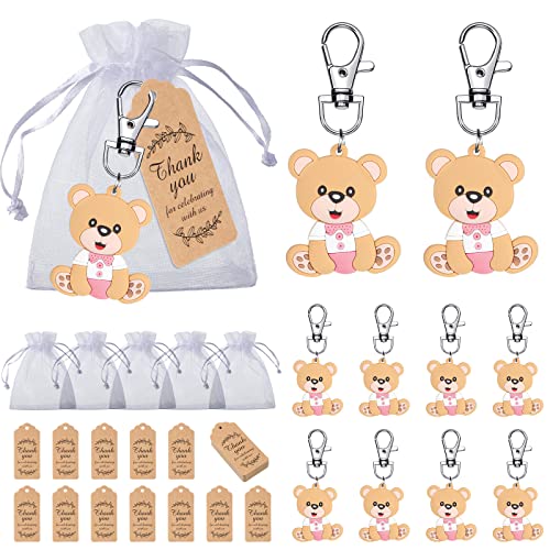 Cadeaux de fête prénatale à offrir : 40 porte-clés souvenirs avec pochons et cartes