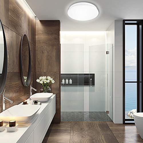 Led-plafondlamp, koel wit, badkamerlamp, waterdicht IP44, 20W 2000 lumen, ideaal voor slaapkamer, keuken, woonkamer, hal, balkon, Ø24CM stralingshoek 180° - Afbeelding 7