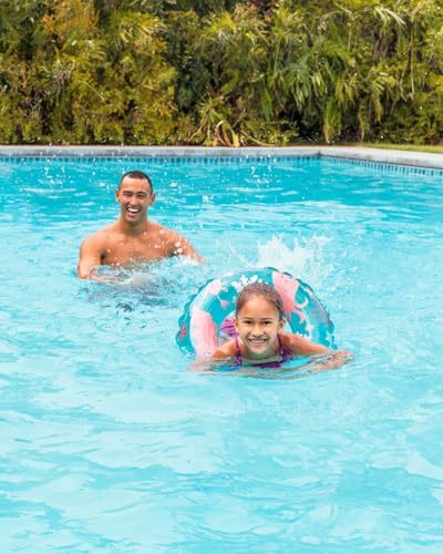 Image of 61cm Transparent Tubes for 6-10 Years Old Kids | Vibrant Print Floatie for Toddler Amusement | Inflatable Plastic Ring for Swimming Pool - Pack of 1