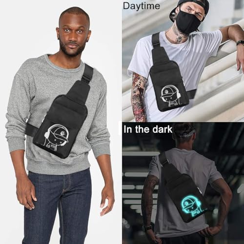 Image of GUSTAVE Sling Bag for Men And Women, Small Crossbody Bags for Men Oxford Cloth Waterproof Lightweight Side Bag Shoulder Bag Men for Outdoors Traveling Casual