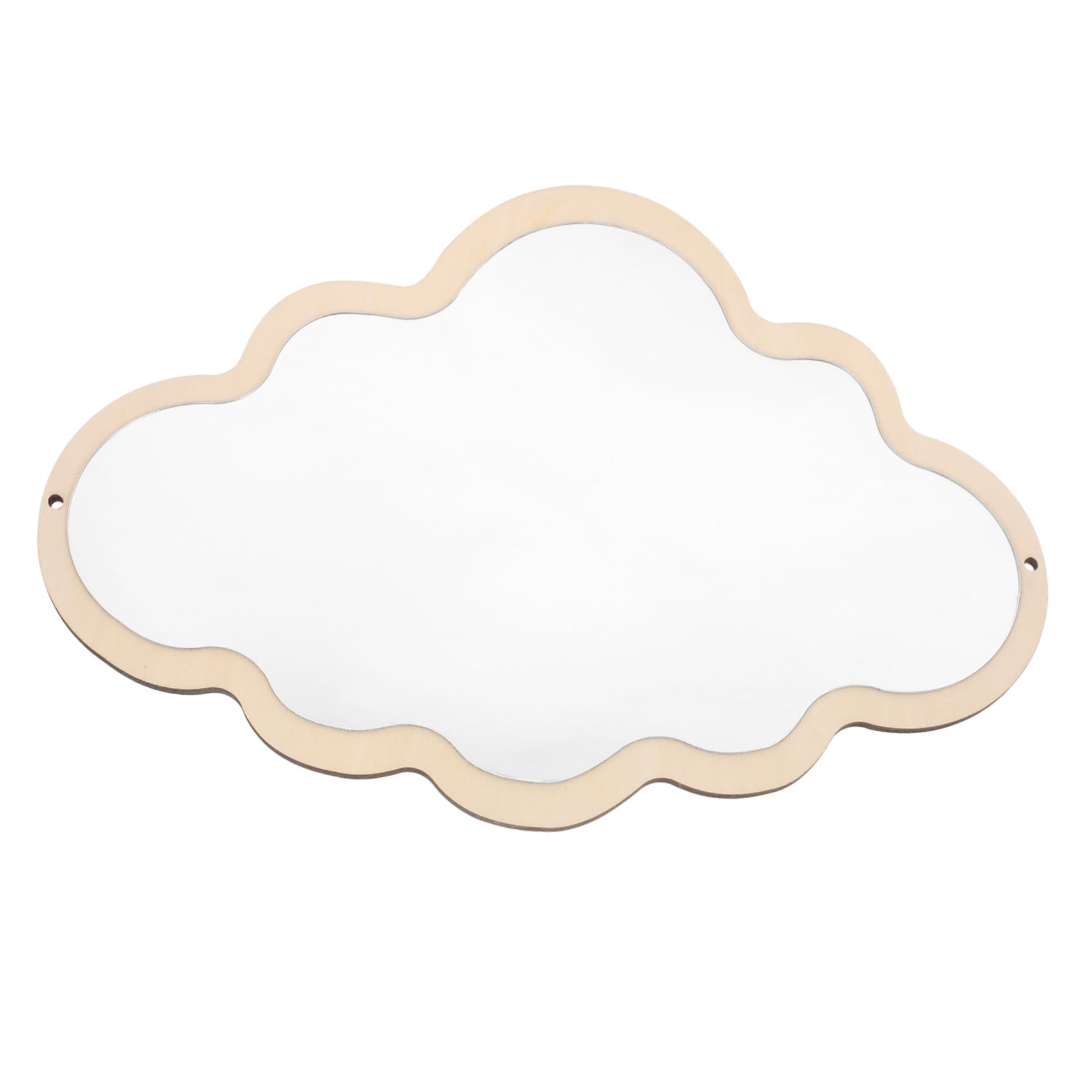 MUCKLILY Nordic Safety Mirror Wooden Cloud Tabletop Decoration for Nursery Detachable Base Non Slip Design for Rooms and Play Areas
