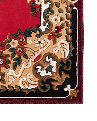 Image of CD Carpet Thick Hand Embossed Washable Traditional Carpet Non-Shedding Living Room Bedroom Dining Home Area Carpets 5x7 feet Red Colour