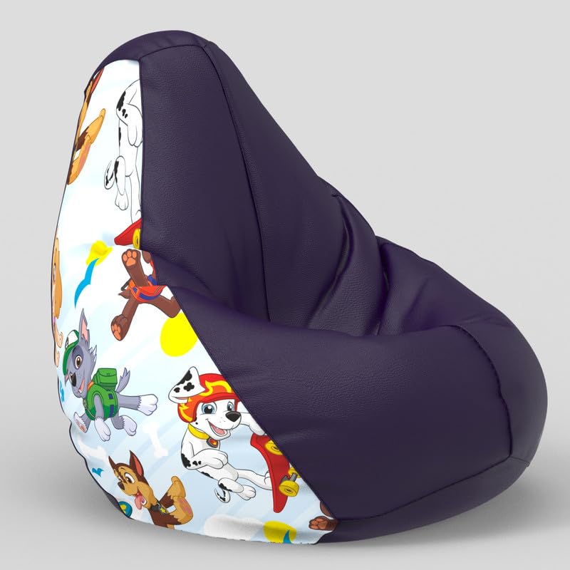 Image of Biggie Bean Bag 6XL Bean Bag Chair with Beans Filled-Perfect for Living Room,Bedroom,Study-Sale Design(Printed - PWA Ptrol -Paw Patrol-Artwork 5 - Indigo)-Faux Leather