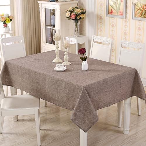 Nappe rectangulaire 100x140cm marron en lin par Beydodo - 2