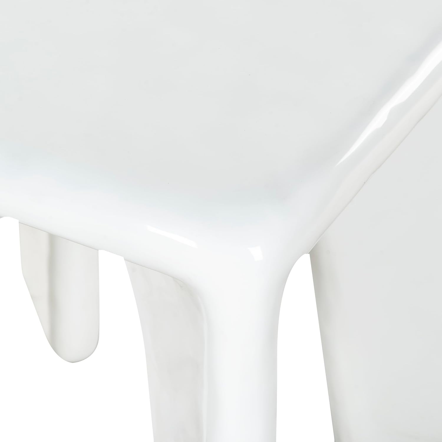 SAFAVIEH Couture Collection - Mayelin White Concrete Accent Table, Modern Sculptural Side Table, High Gloss Finish, Fully Assembled (SFV2624A)