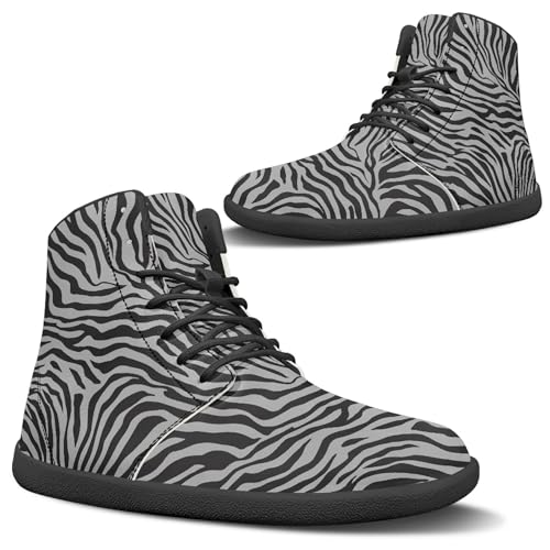 Image of Fashion Print Womens Mens High Top Barefoot Sneakers Flat Shoes