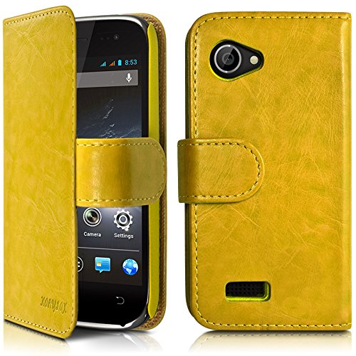 Seluxion - Housse Coque Etui Portefeuille Fonction Support Couleur Jaune pour pour Wiko Cink...