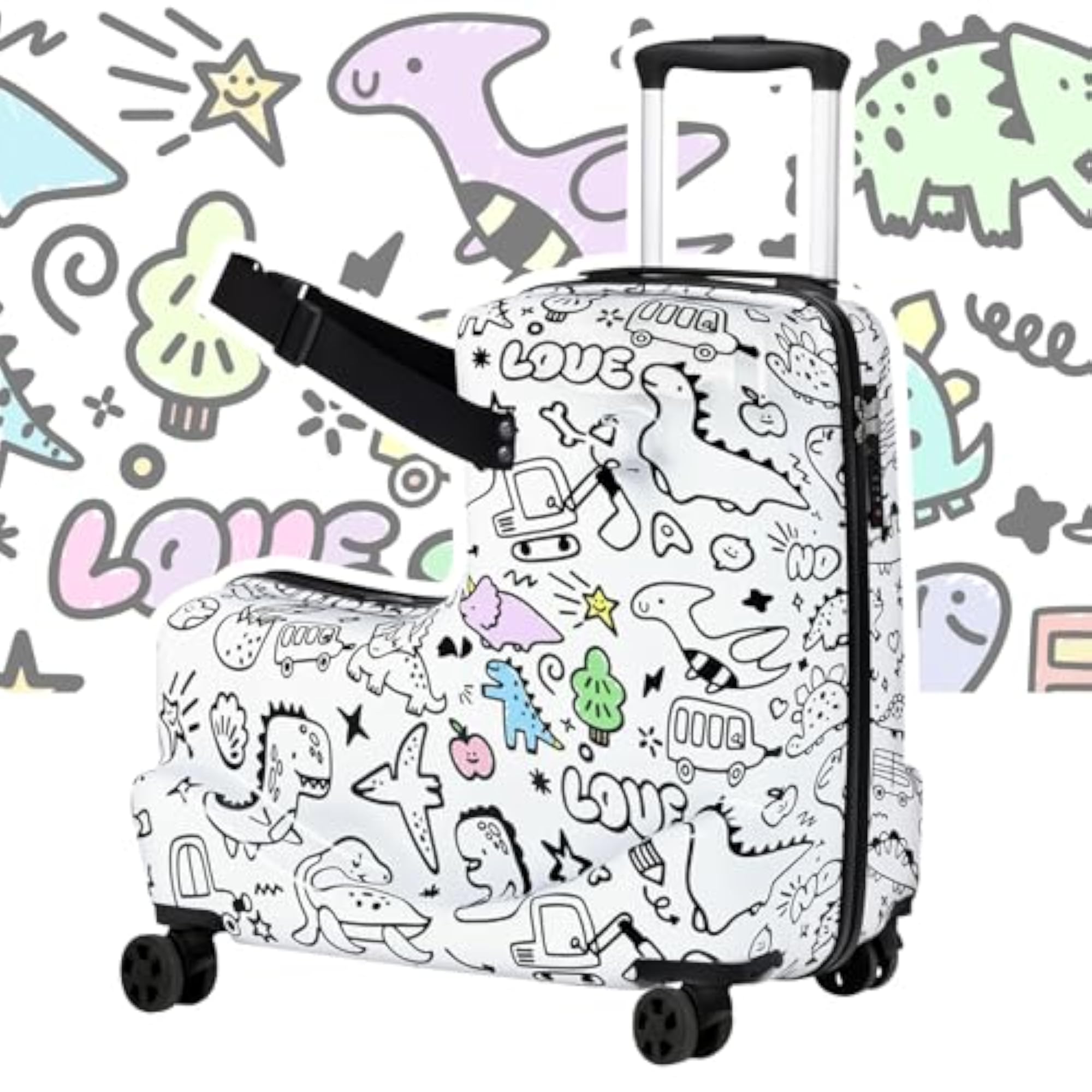 Kids DIY Coloring Luggage, 20 Inch Modern Travel Bag