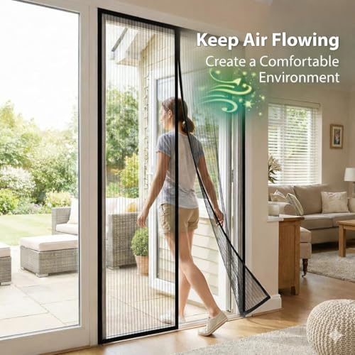 Image of Premium Magnetic Screen Door, Heavy-Duty Reinforced Mesh, Ultra-Dense Weave, Smooth Auto-Close, Pets & Kids - Hands-Free, No-Gap Seal