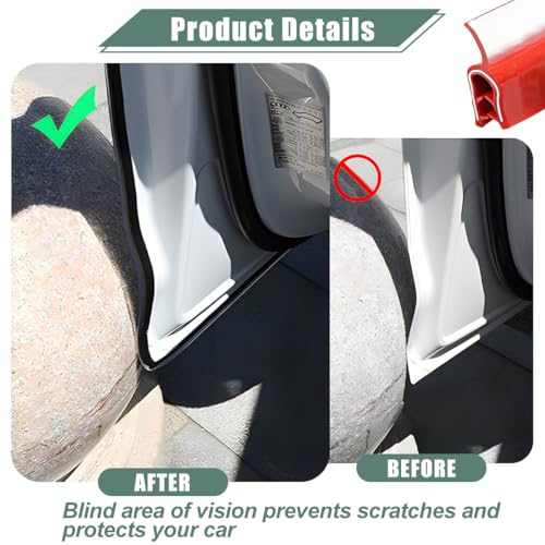 Image of Osilly Car Door Protector Edge Guards, 33Ft Anti Collision U Shaped Automobile Door Seal Protector, No Glue Vehicle Exterior Edge Trim Protective Strip Accessories, Universal Fit (Red)