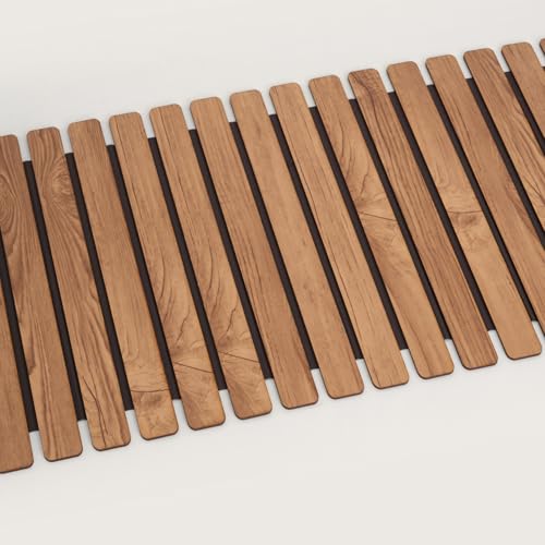 Image of HOME 360 Modern Slat Table Runner | Decorative Finish MDF Slats with Intricate Cut-Out Patterns | Rollable Table Centerpiece for Dining Room, Kitchen | (TAN 3, 14X36 INCH)