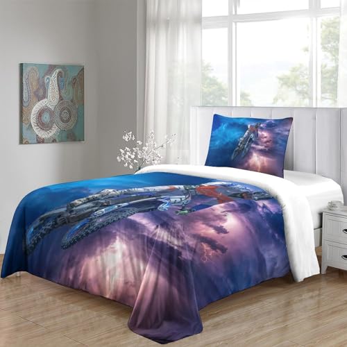 Housse de couette motocross 3D en microfibre zippée 3 pièces pour lit simple - 5
