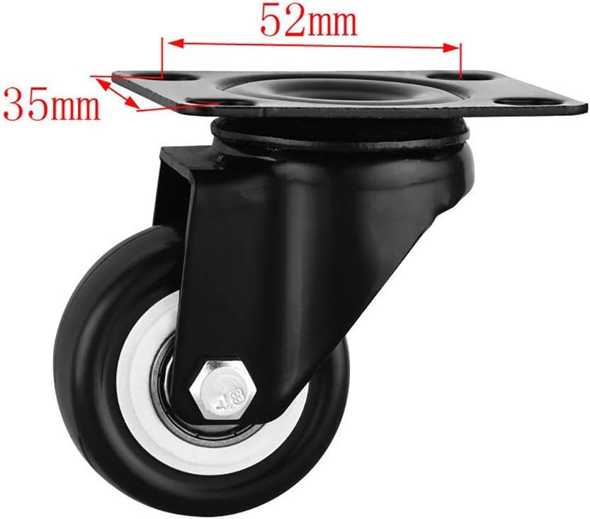 キャスターホイール PVCキャスター 耐荷重60kg 50mm キャスター4個 家具用高耐久回転トランスポートローラー