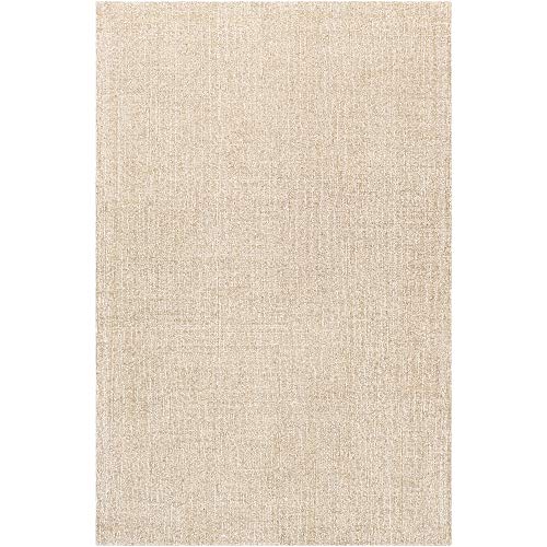 1 Piece 8' x 10' Rectangle Classic Hand Tufted Solid Pattern Blend Wool Area Rug, Casual Ultra Soft Cozy Feel Comfortable Low Pile Area Rug, Accent Indoor Smooth Durable Solid Color Beige Area Rug