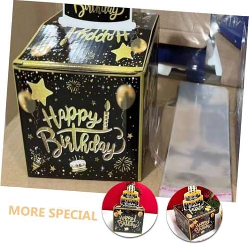YelaJoy Happy Birthday Money Box, Pull Out Surprise Cash Gift Box, Creative Money Gift with Cake Topper, for Birthday Party, Friends Family Cash Gift Presentation