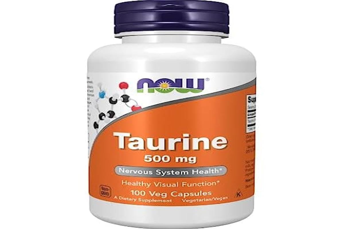 Now Foods, Taurina, 500 mg, 100 capsule vegane, aminoacido