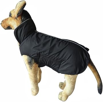 Amazon 犬の服 犬 秋服 冬服 春服 無地 もこもこ 犬服 暖かい ドッグウェア ナイロン 撥水 ジャケット 犬用品 コスチューム 犬用 中型 犬 大型犬 ペットグッズ 散歩 ブラック Fakeface コスチューム 通販