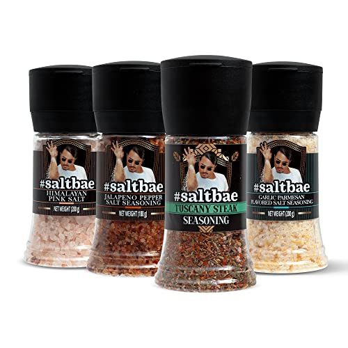 SaltBae Las Vegas Salt & Seasonings gourmet set, 4 pcs high quality seasonings for any cook or grillmaster