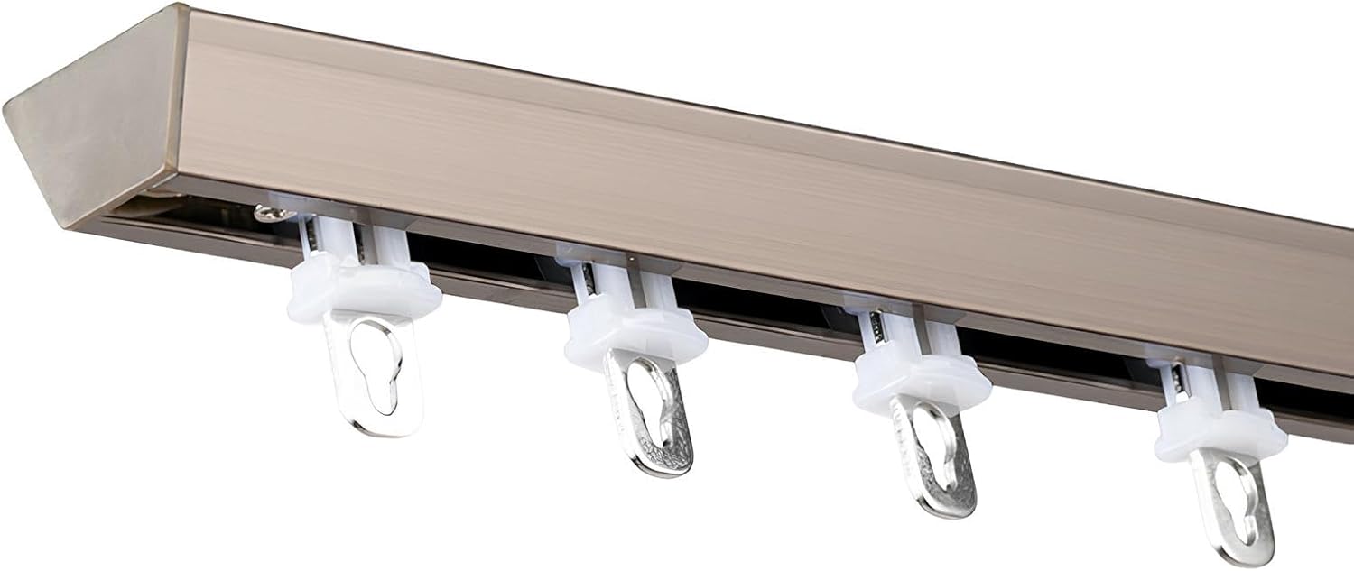 Aluminum Curtain Track Set Silent Curtains Rail, With Mute Rollers Ceiling Mounted For Room Divider Bedroom/Window/Hotel Drop(White,240cm(2 * 120cm))