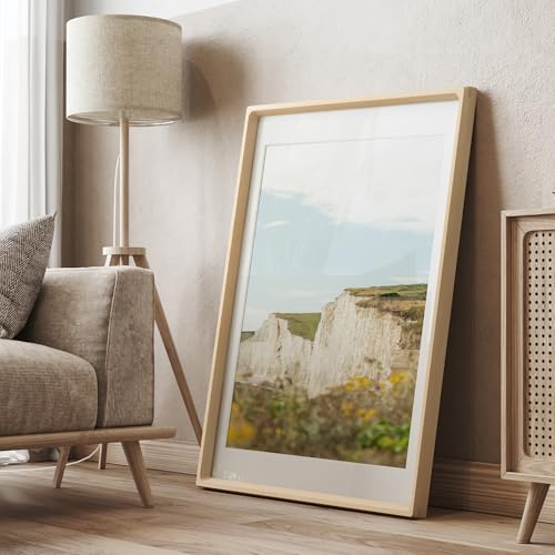 18 x 24 Poster Frame, USA-Sourced Natural Maple Wood Picture Frame with Tempered Glass, Handcrafted Rounded Corner 18x24 Wooden Frame Matted to 16x20 Photos, Horizontal or Vertical Wall Mounting by FLYJOE - Image 8