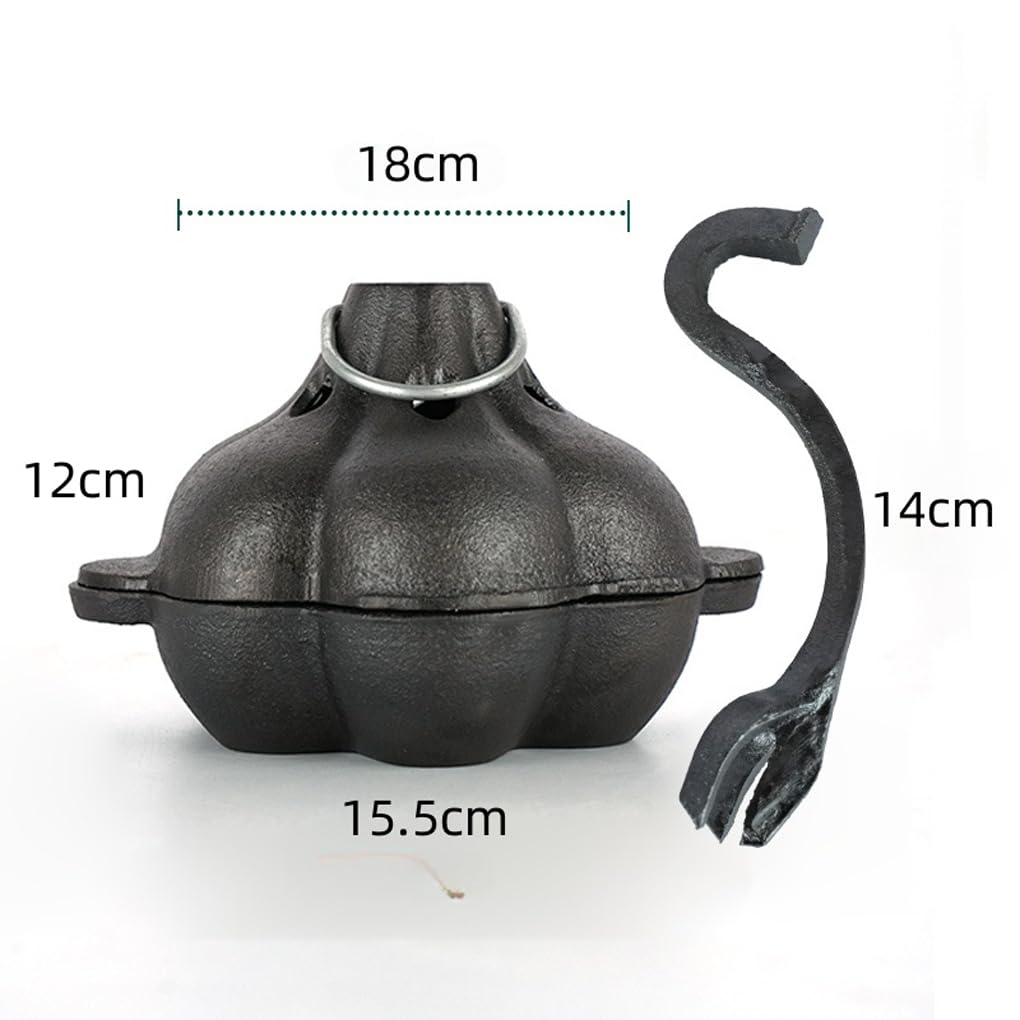 Grande griglia affumicatrice, cottura progettata per arrostire l'aglio, design 3D, utilizzo, griglie e forni, verdure aromatizzate e, Arrostitore + Coperchio