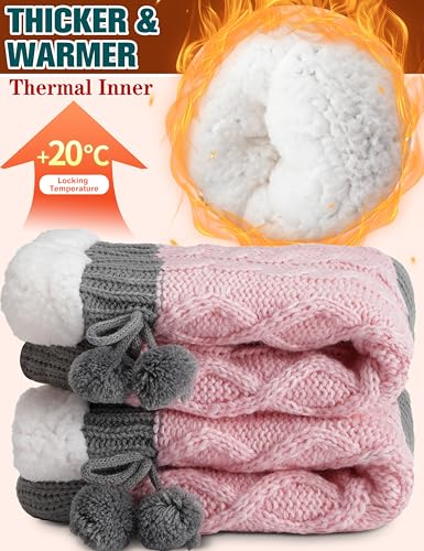 Womens Slipper Fuzzy Grips Socks Fluffy Winter Warm Thick Thermal Cozy Plush Non Slip Cabin Soft Fleece Socks2