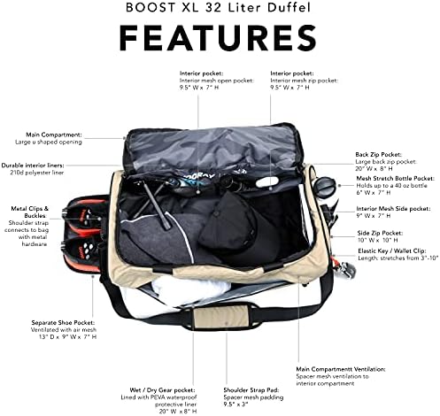 Vooray Boost XL Duffel, Large Water-resistant Gym Bag with Shoe Compartment, Accessory Pockets, Premium Overnight Weekender Travel Bag, Durable Sports Duffel Men Women 32L 5 Vooray Boost XL Duffel, Large Water-resistant Gym Bag with Shoe Compartment, Accessory Pockets, Premium Overnight Weekender Travel Bag, Durable Sports Duffel Men Women 32L