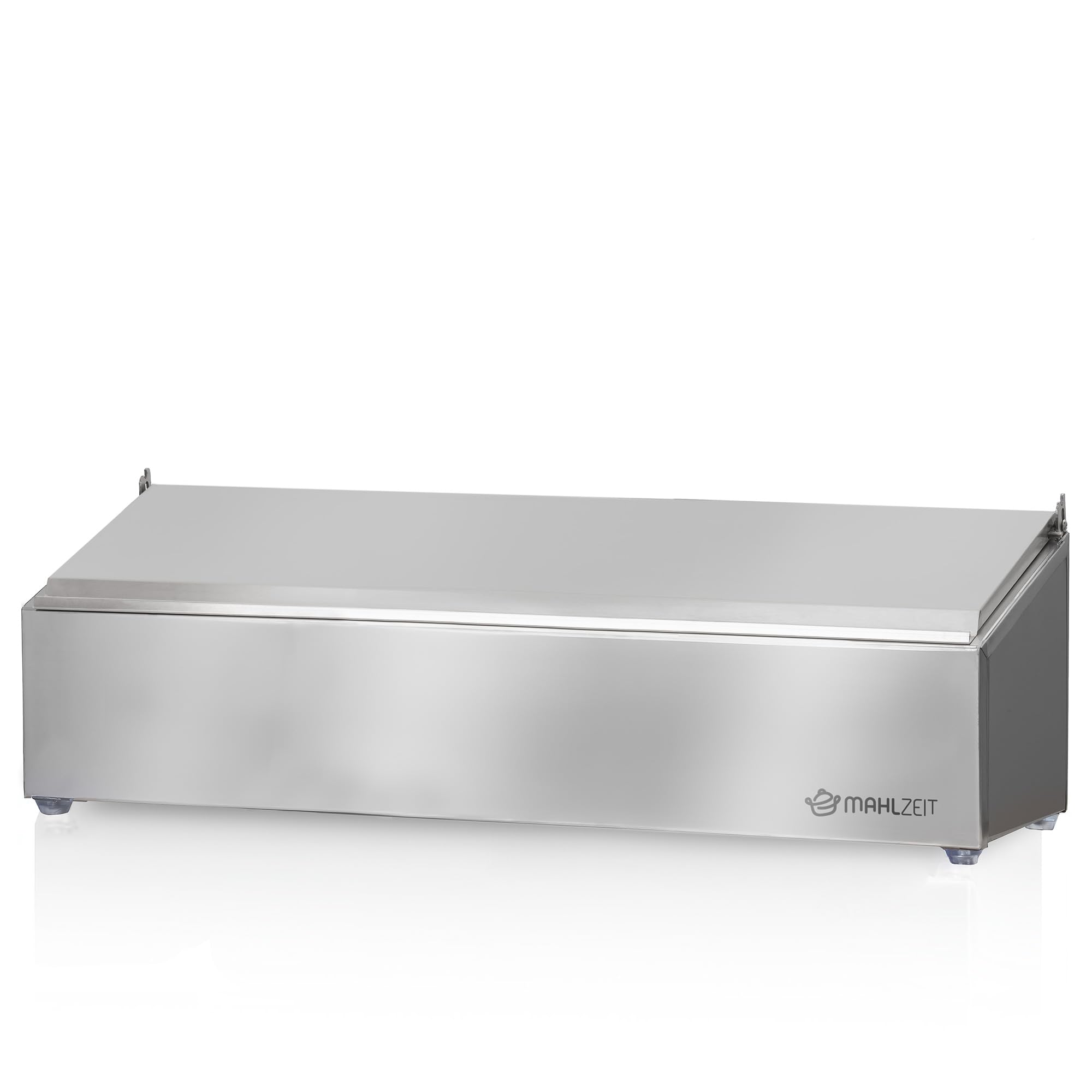 Mahlzeit Contenitore per ingredienti in acciaio inox 4 contenitori per catering da 1/6 GN con piedini in gomma | 71,5 x 22,5 x 24 cm