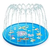 【Almohadilla de Rociador Segura para Niños】: Esta almohadilla de rociador está hecha de material de PVC respetuoso con el medio ambiente, es libre de BPA y no contiene BPA. La alfombra de juego para salpicaduras es segura para que los niños pequeños se bañen y aprendan a nadar. [Nota: hay un ligero olor cuando se abre, pero es seguro y no tóxico. Colocado en el respiradero, el olor se dispersará].