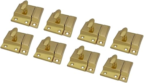 Miniatura 9 de QCAA Pestillo ovalado para armario y otros muebles, pequeño, chapado en latón, fabricado en Taiwán, paquete de 2