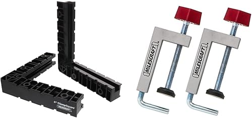 Miniatura 16 de Milescraft 4009 Abrazaderas para vallas, paquete de 2 abrazaderas universales con varilla de 3/8 pulgadas para sierras de mesa, sierras