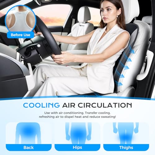 Image of Coverado 2026 New Cooling Car Seat Cover Front Seat 8 Ventilated Cooling Fans Air Flow Breathable Seat Cushion Universal for Car SUV Pickup Truck Slate‑Gray