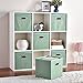 VC CUCINE Foldable 6 Packs Light Green Cloth Fabric Storage Drawers Bins,Collapsible Basket Cube for Home Closet Bedroom Containers Set With Two Mental Handle