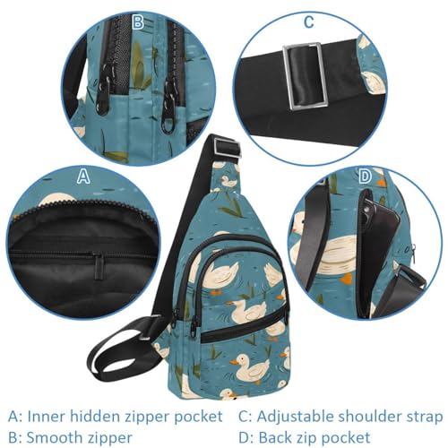 Mochila cruzada de patos con correa ajustable para manos libres diarias 2