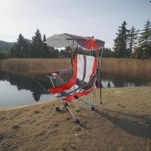 Kelsyus Original Foldable Canopy Chair for Camping, Tailgates, and Outdoor Events, Grey/Red - Image 5