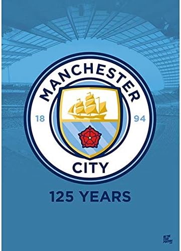 Amazon マンチェスター シティ チームクレストポスター 24 36インチ Manchester City F C スポーツファングッズ