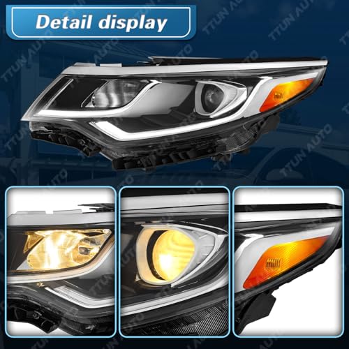 Compatible with 2019 2020 Kia Optima Headlight Replacement for 92102-D5550 with Halogen Bulbs & LED Daytime Running Lamp (Passenger side) - Image 6