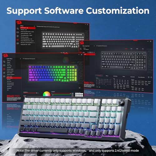 Image of Redragon Wireless Mechanical Keyboard with Knob,Gasket Structure,Tri-Mode BT5.0 /USB-C /2.4GHz Hot Swappable Keyboard,Creamy Sound,RGB Backlit PBT Keycaps Computer Gaming Keyboards,K688SP